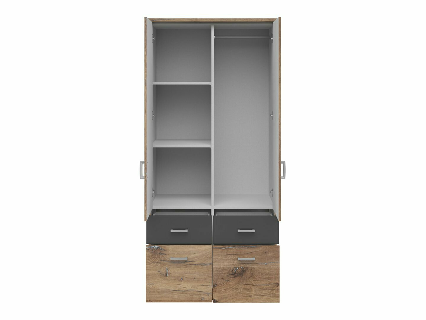 Riidekapp Boston 533 (Tume tamm + Grafiit)