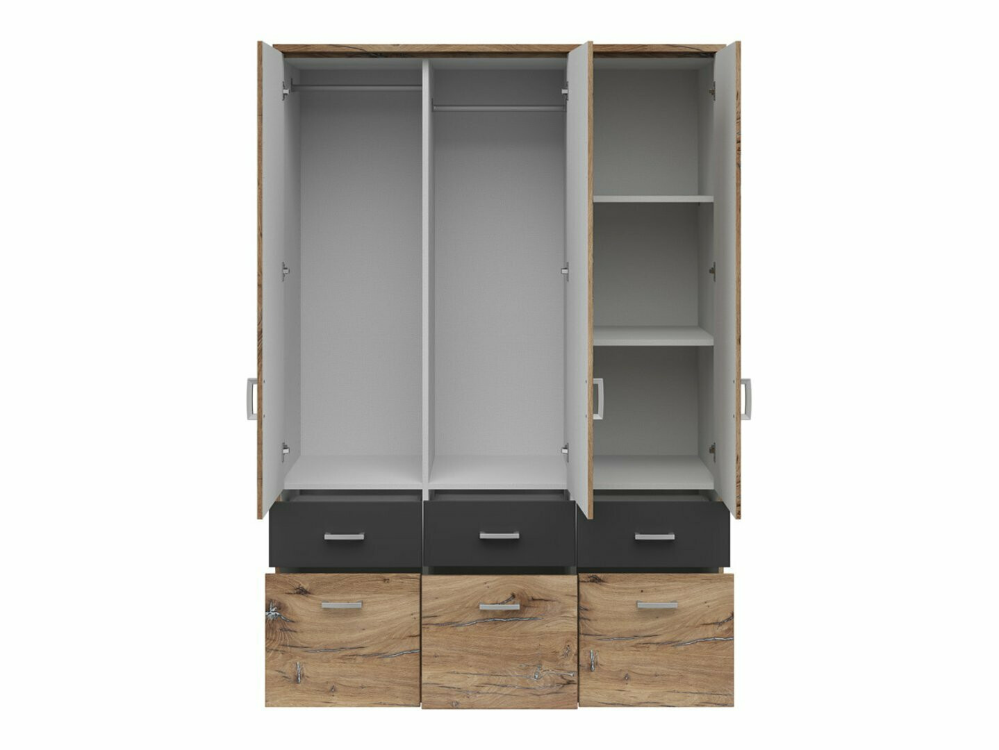 Riidekapp Boston 534 (Tume tamm + Grafiit)