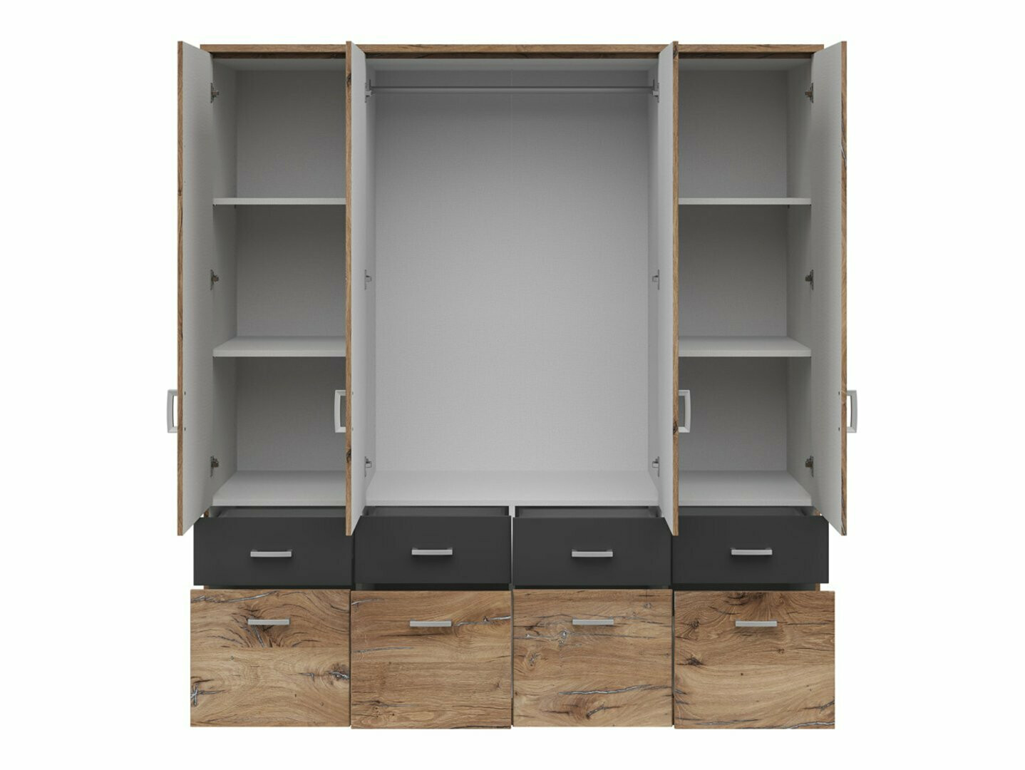 Riidekapp Boston 537 (Tume tamm + Grafiit)