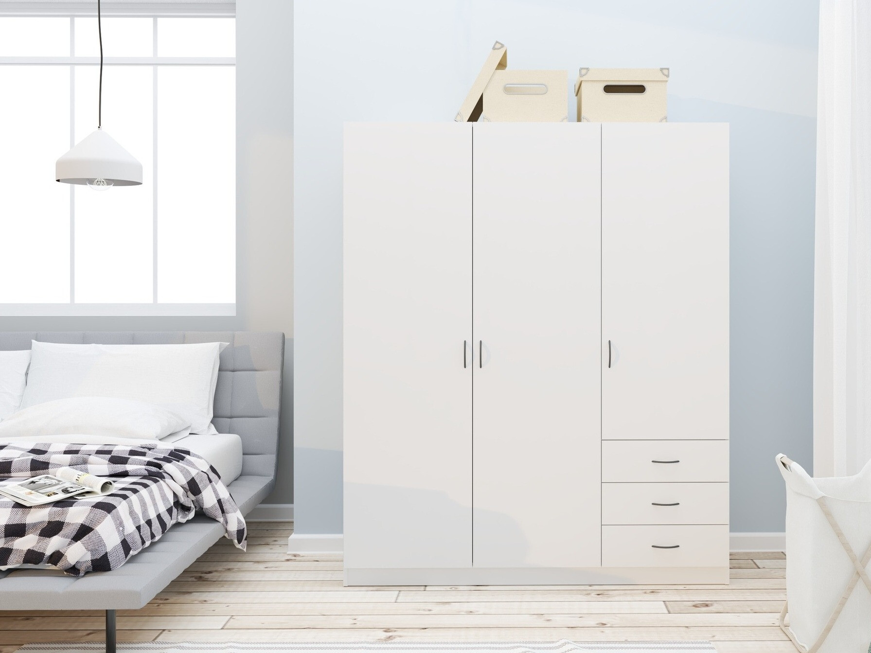 Riidekapp Bristol 199 (Valge)