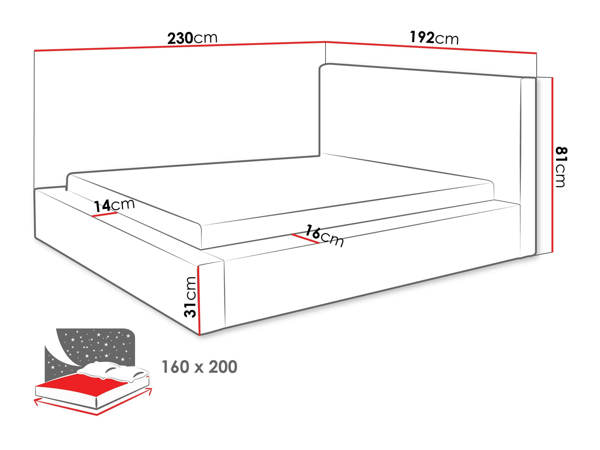 Voodi TrendyNest 107 (Top 88)