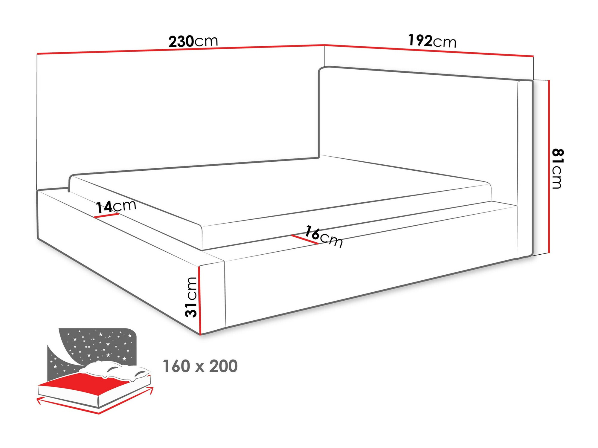 Voodi TrendyNest Cervara (Top 90)