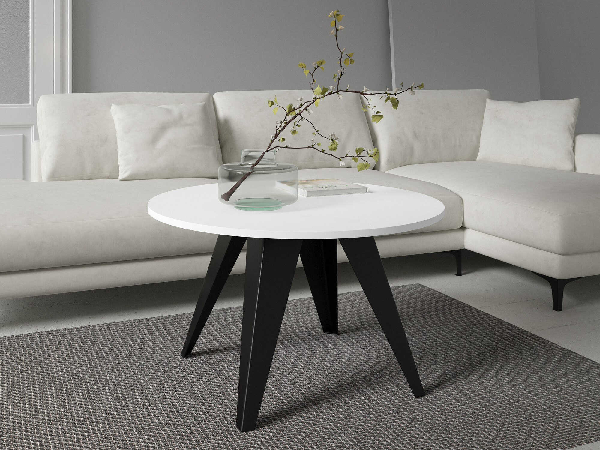 Diivanilaud Oswego 116 (Must + Valge)
