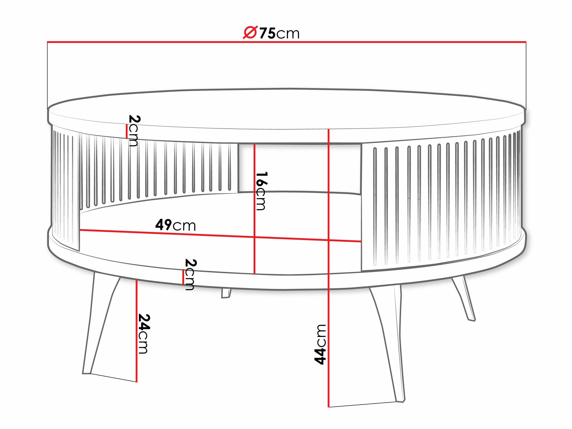 Diivanilaud Vitum I (Kuldne + Valge)