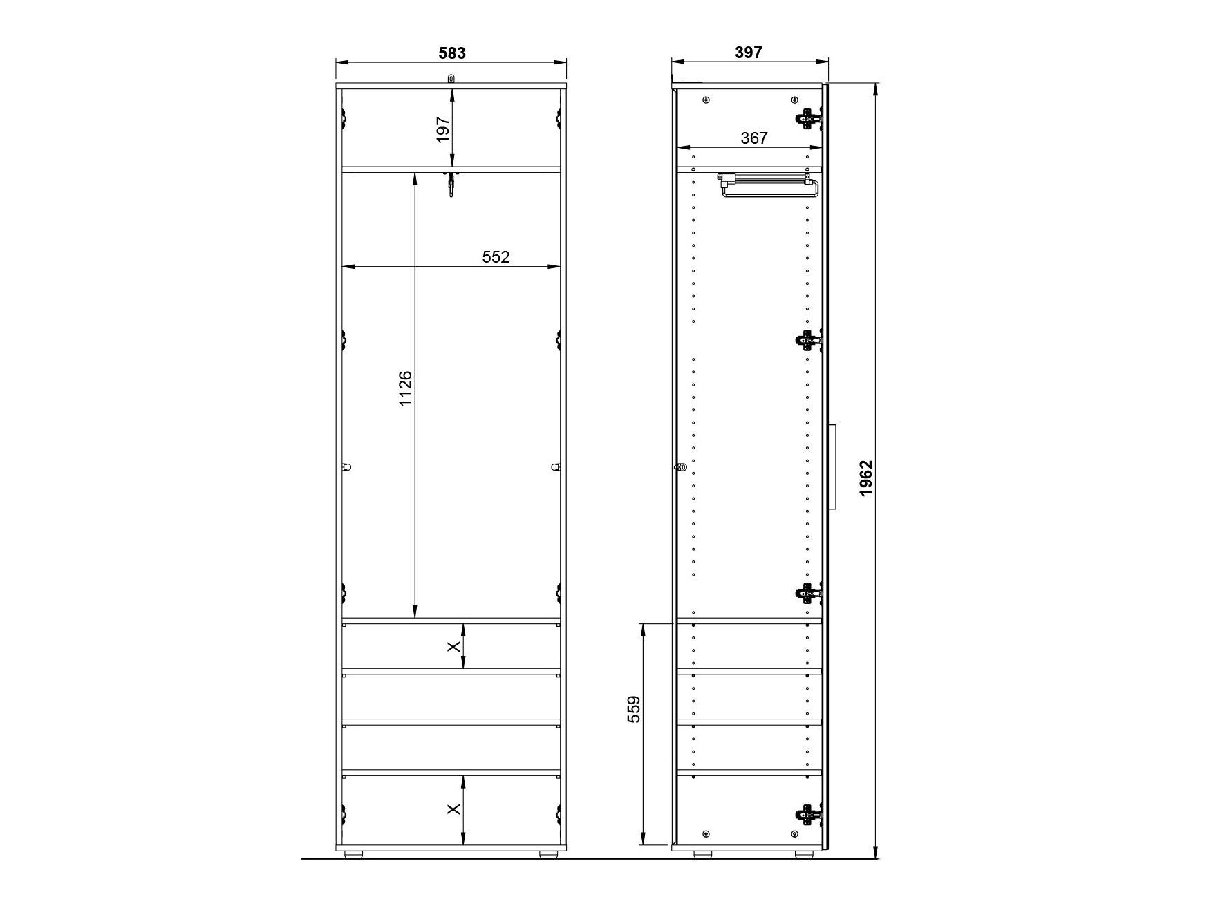 Riidekapp Fivsori 108 (Valge)