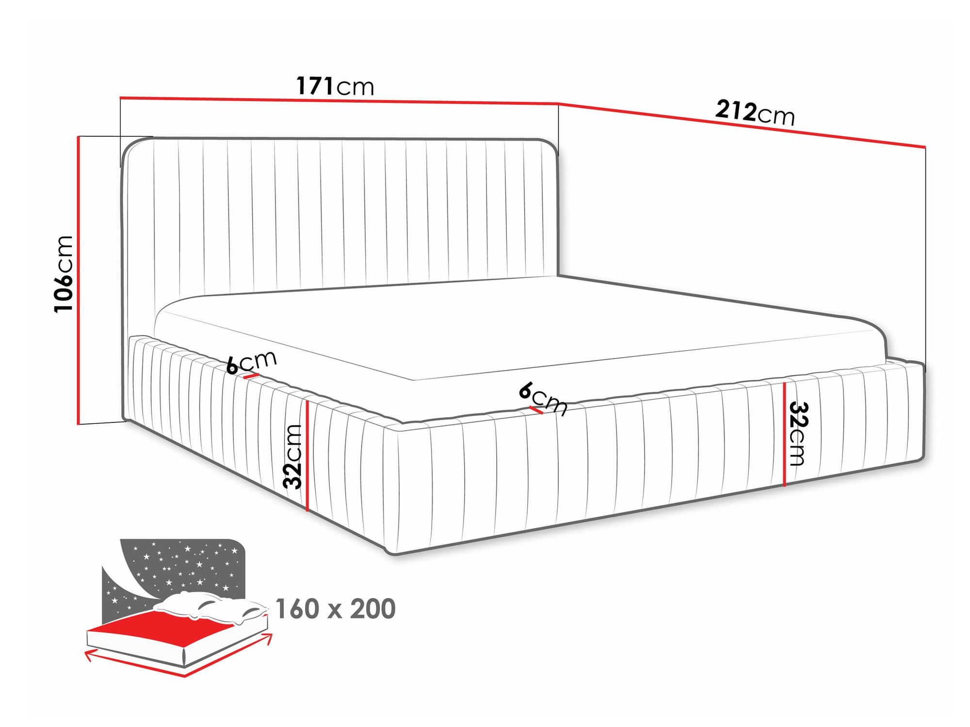 Voodi TrendyNest Caprion (Velluto 02)