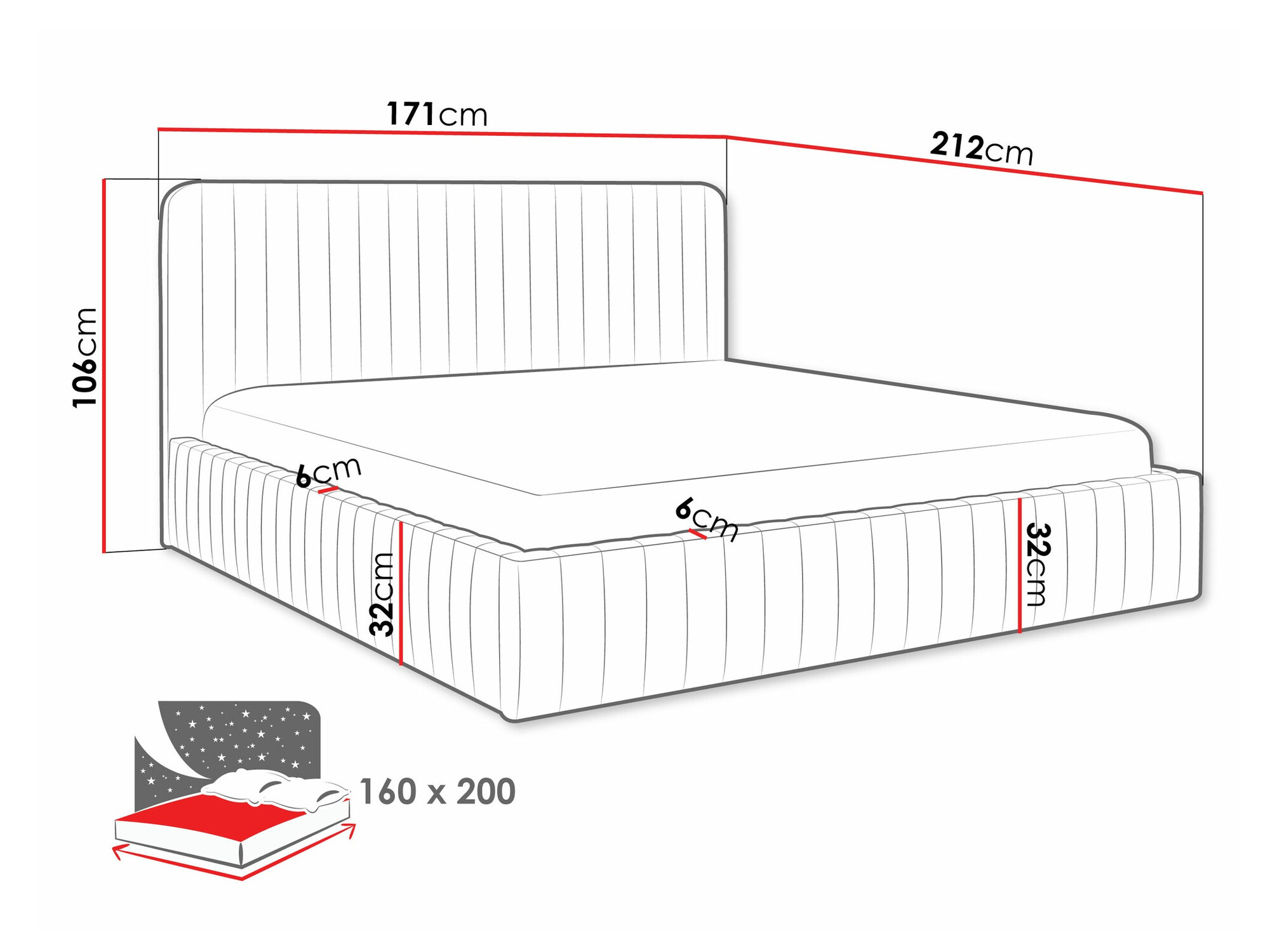 Voodi TrendyNest Caprion (Velluto 14)