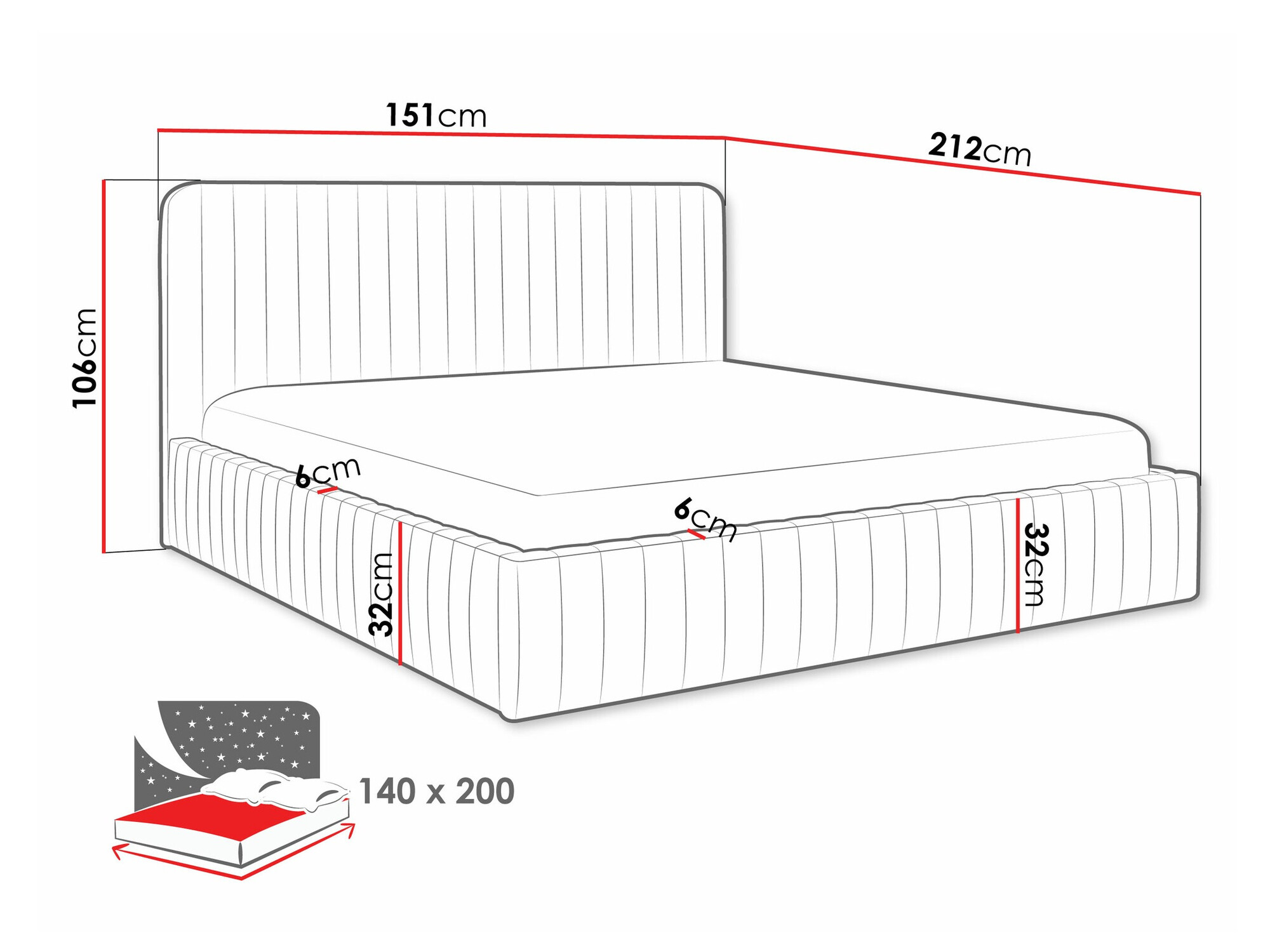 Voodi TrendyNest Caprion (Velluto 18)