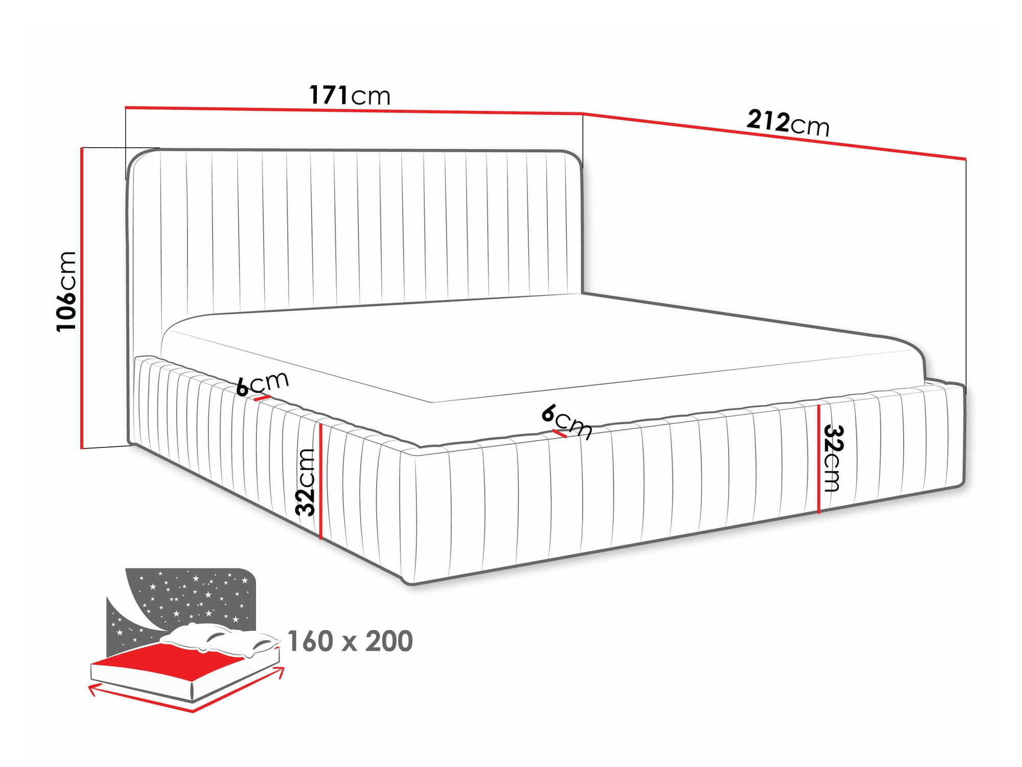Voodi TrendyNest Caprion (Velluto 18)