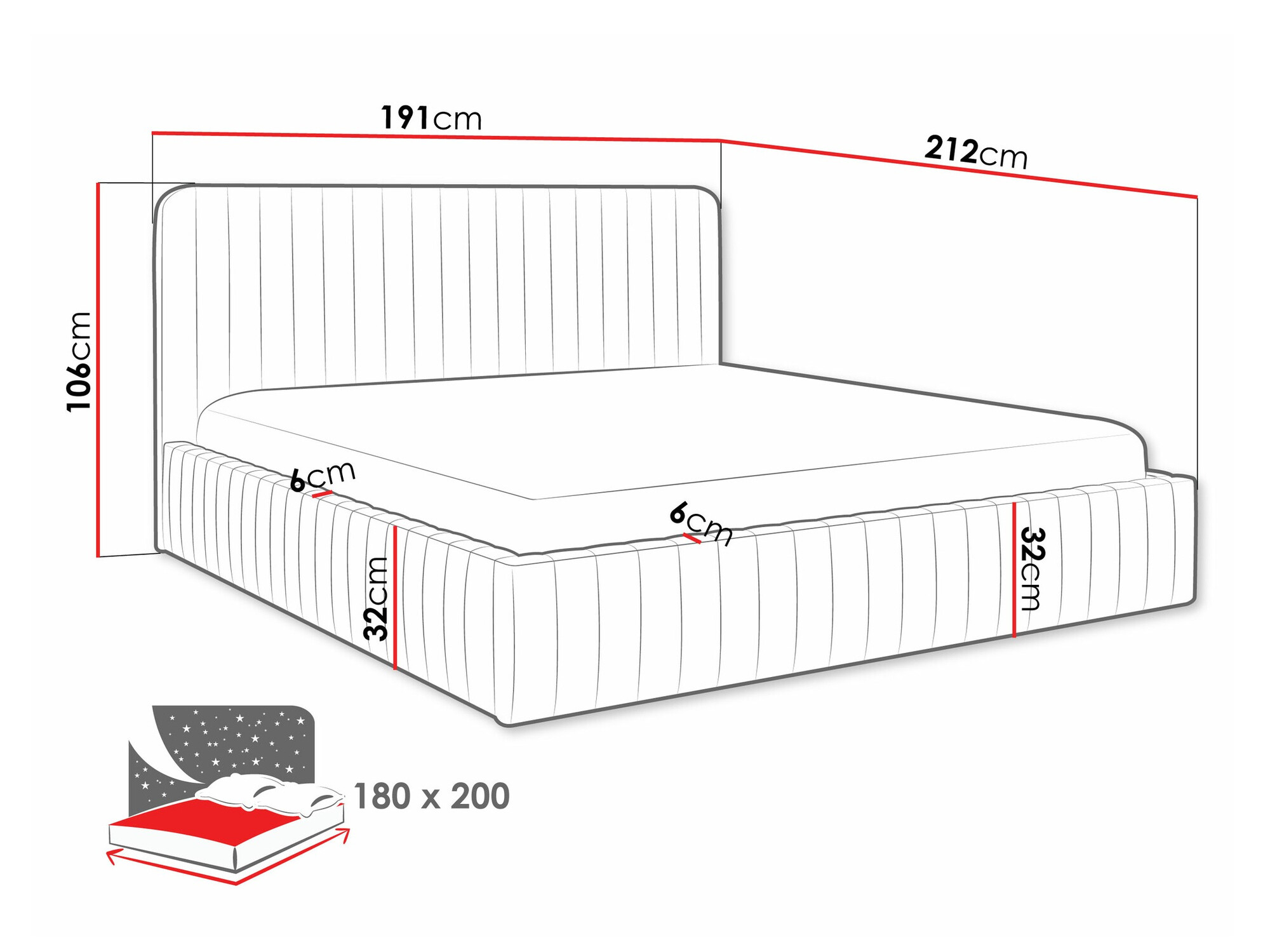 Voodi TrendyNest Caprion (Velluto 18)