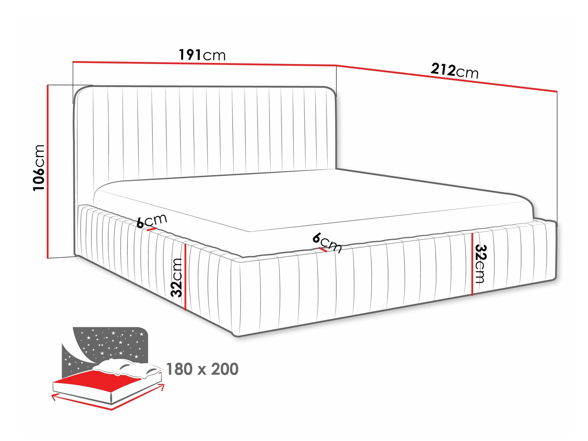 Voodi TrendyNest Caprion (Velluto 25)