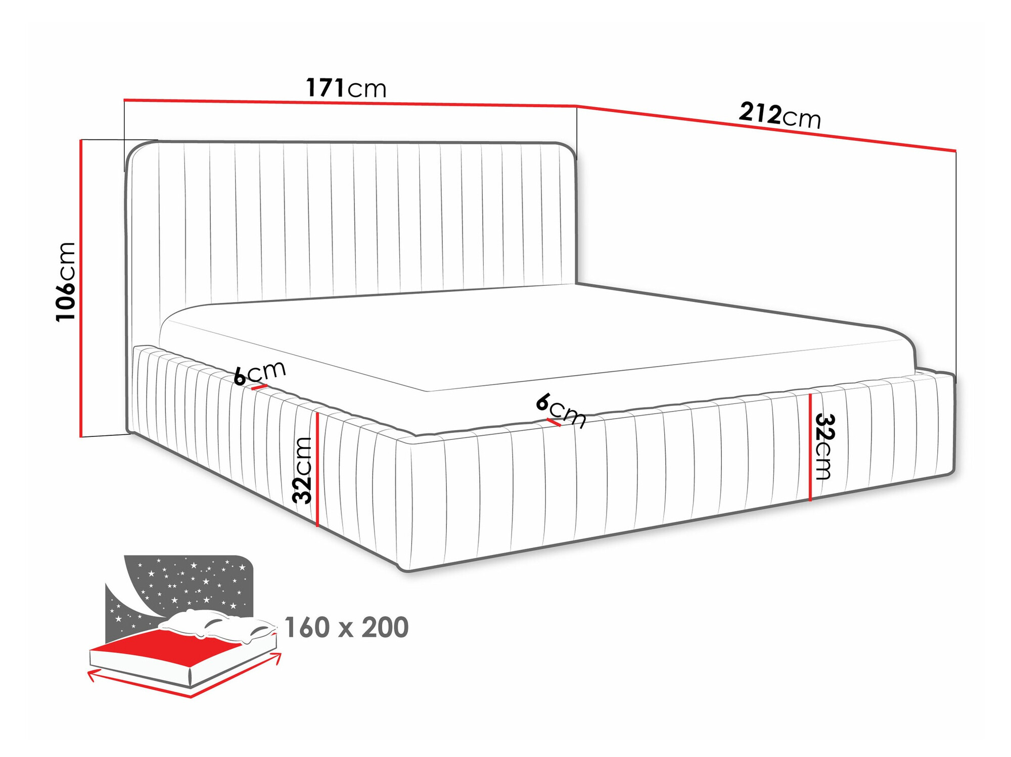 Voodi TrendyNest Caprion (Velluto 29)