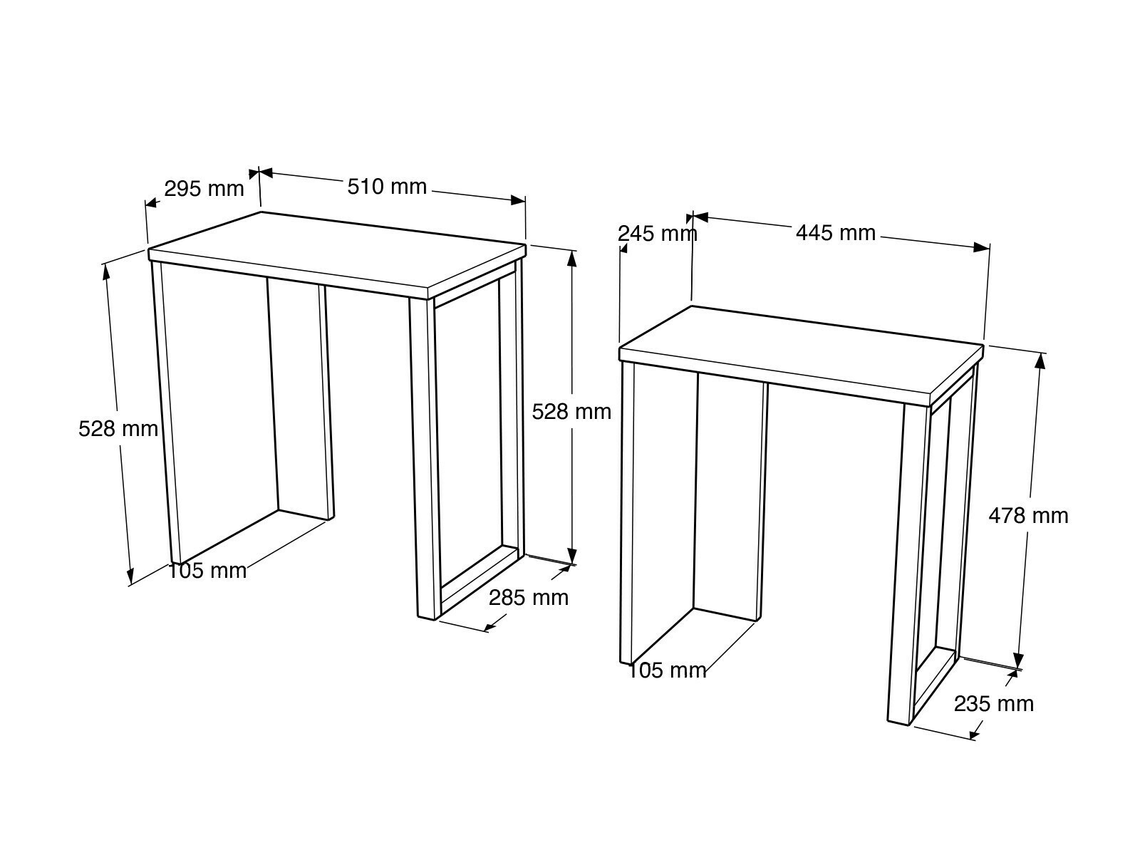 Kõrvallaudade komplekt Fertore 106 (Pähkel)