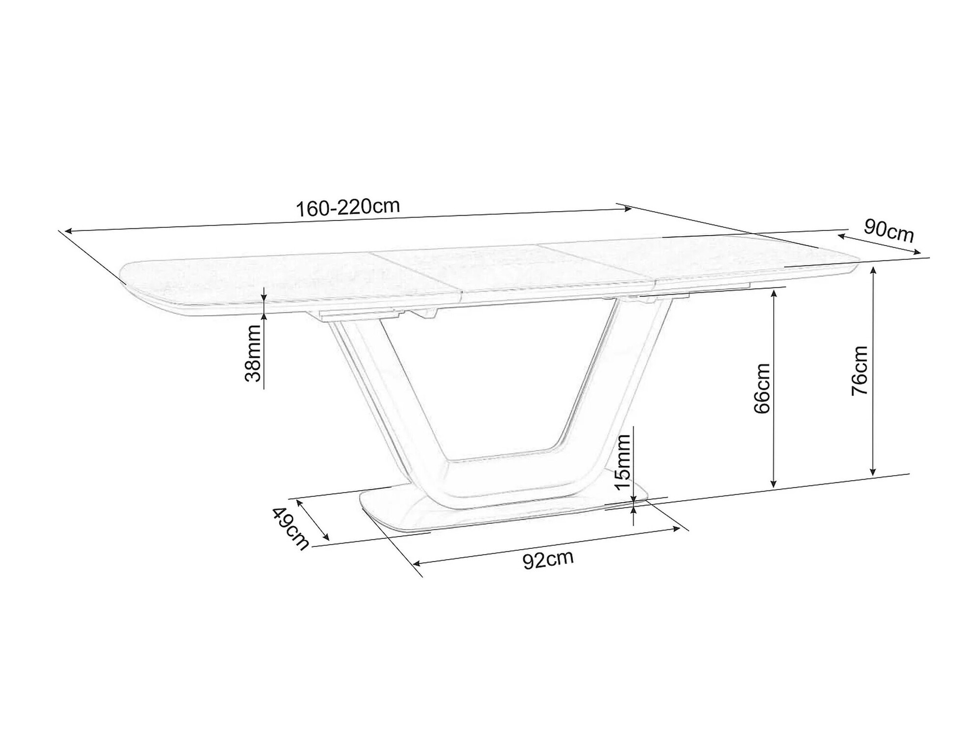 Laud Detroit 116 (Valge marmor + Must)
