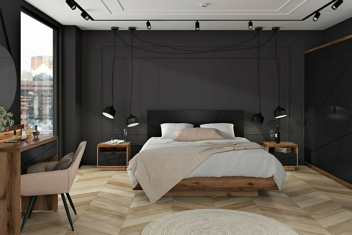 Kirjutuslaud Fivale 120 (Tume delano tamm + Matt must)