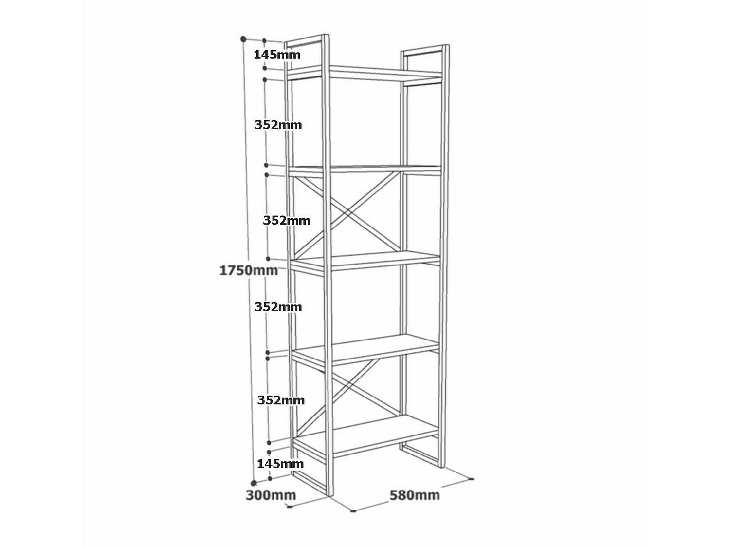 Riiul Kailua 2088 (Valge marmor + Kuldne)