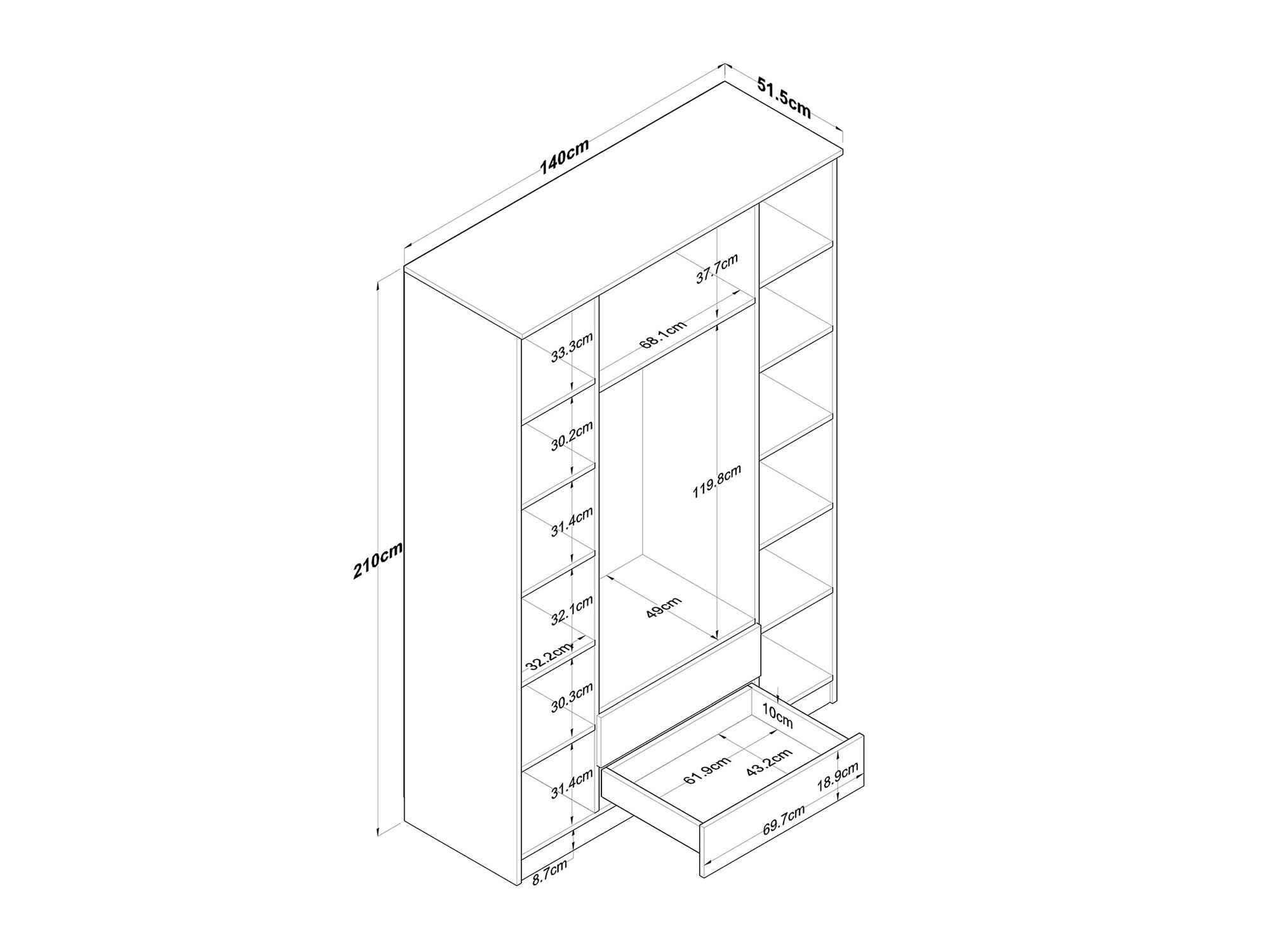 Riidekapp Camlare 107
