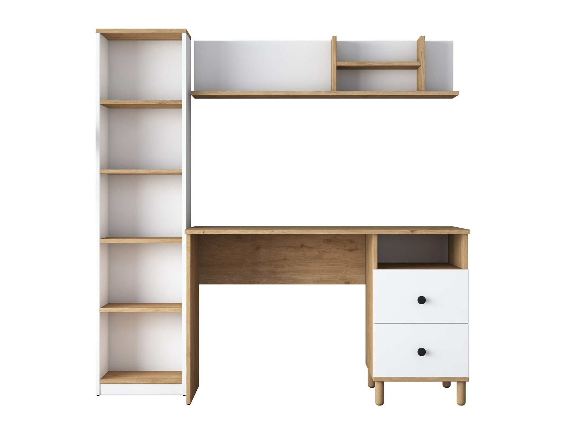 Kodukontori komplekt Catdelu 107 (Pähkel + Valge)