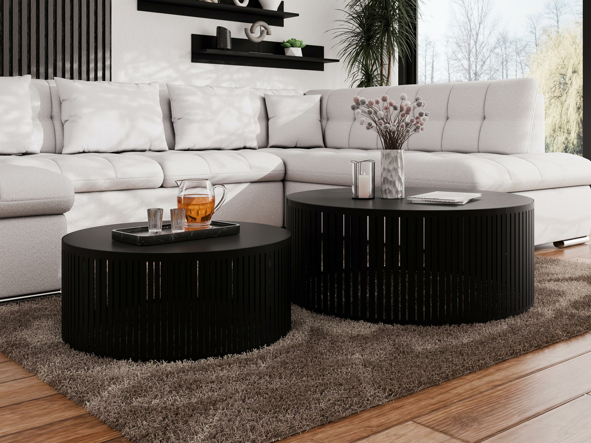 Diivanilaudade komplekt Oswego 124 (Must)