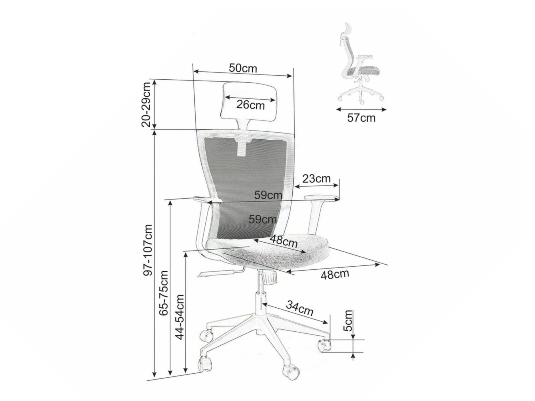 Kontoritool Detroit 270 (Must + Kollane)