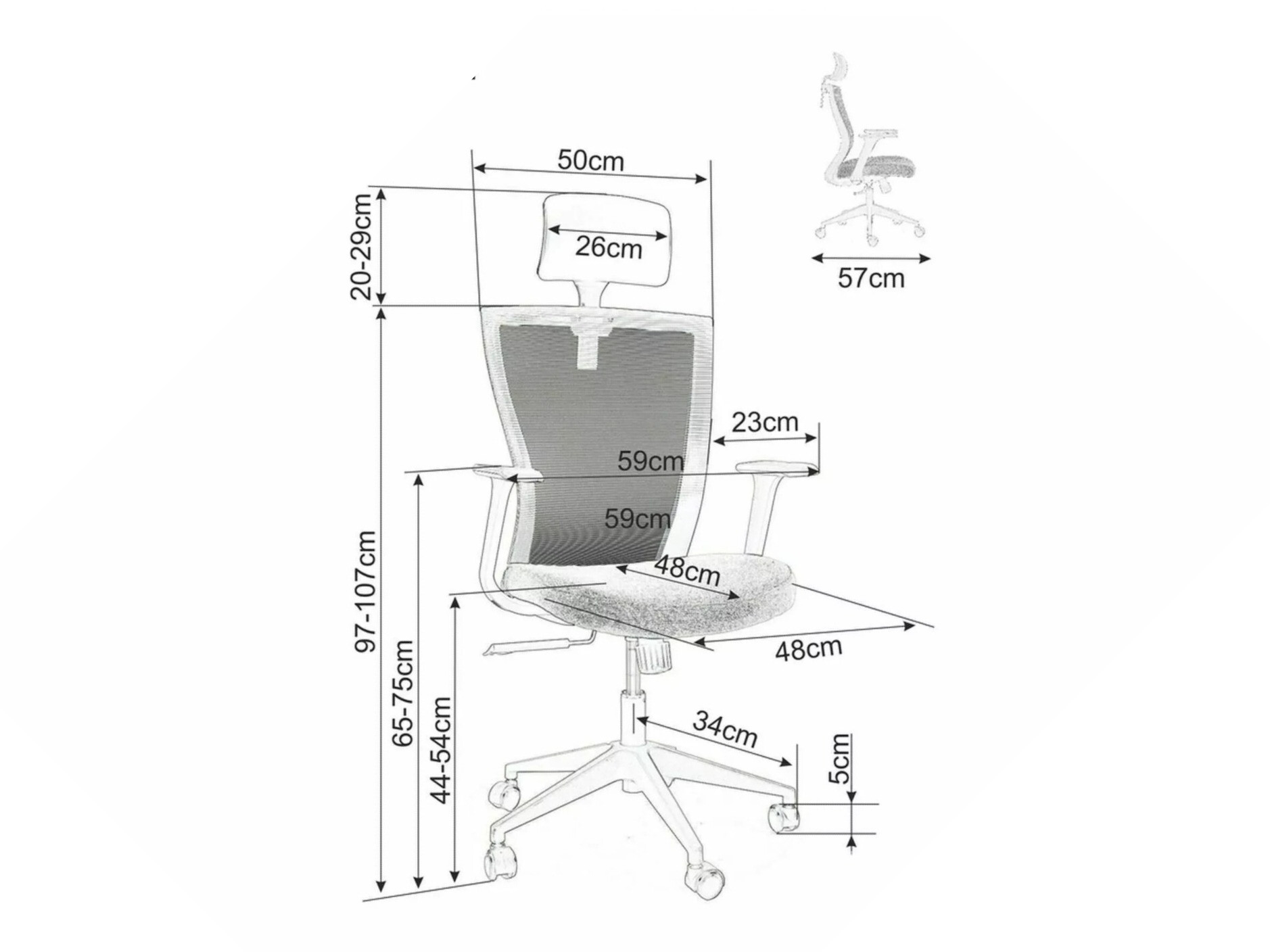 Kontoritool Detroit 270 (Must + Sinine)