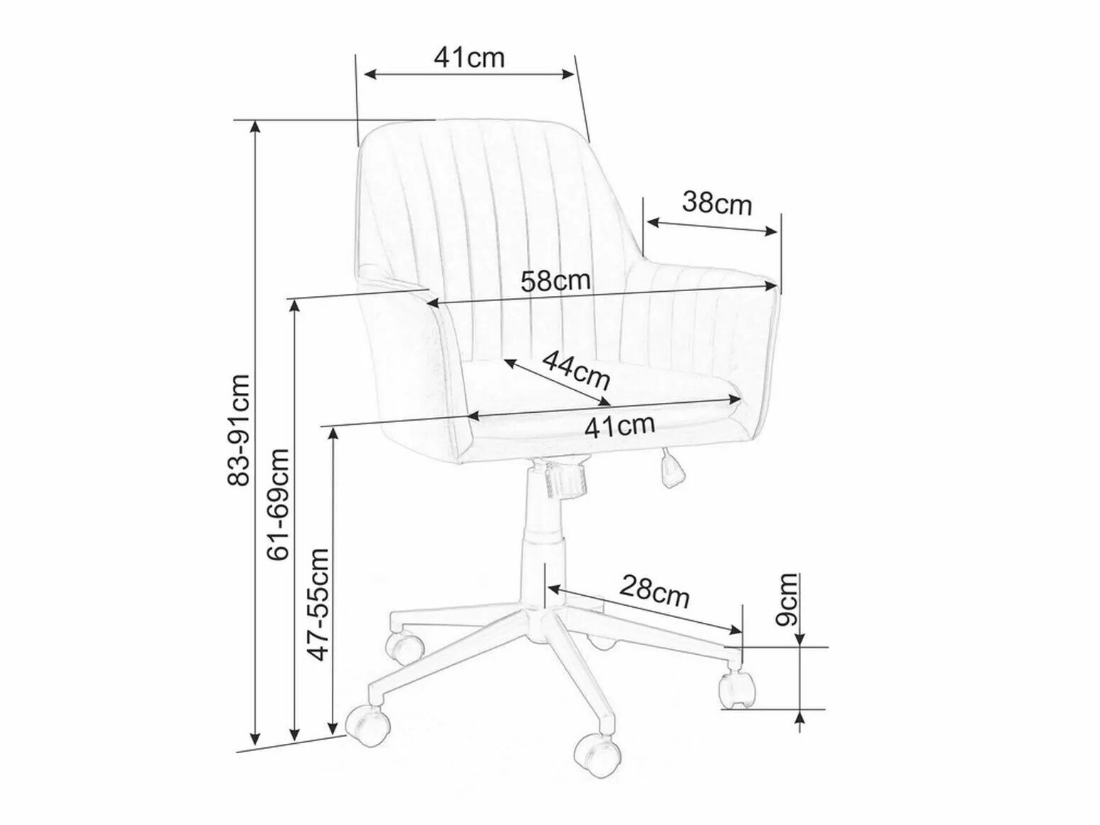 Kontoritool Detroit 295 (Helehall)