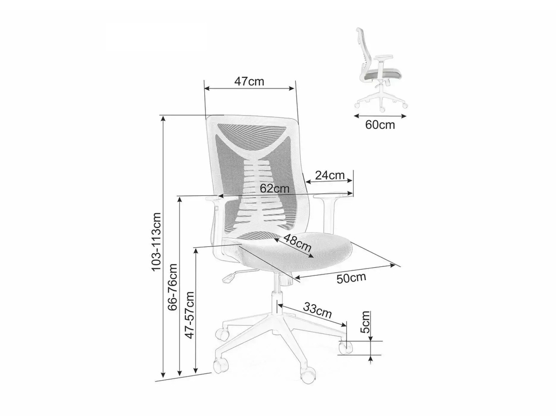 Kontoritool Detroit 302 (Must)