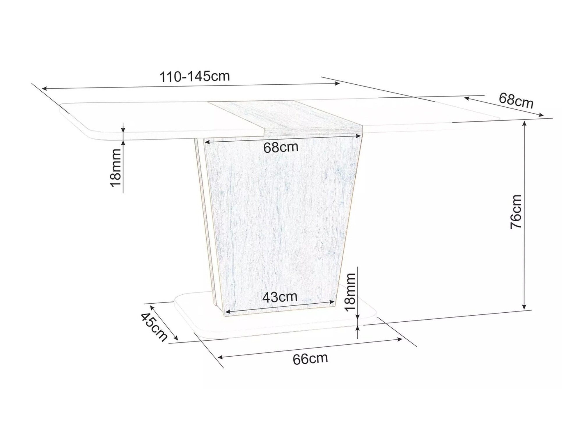 Laud Detroit 322 (Valge + Betoon)