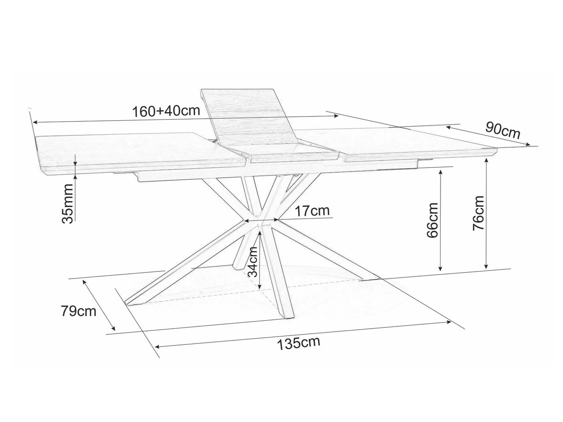 Laud Detroit 374 (Valge marmor + Must)
