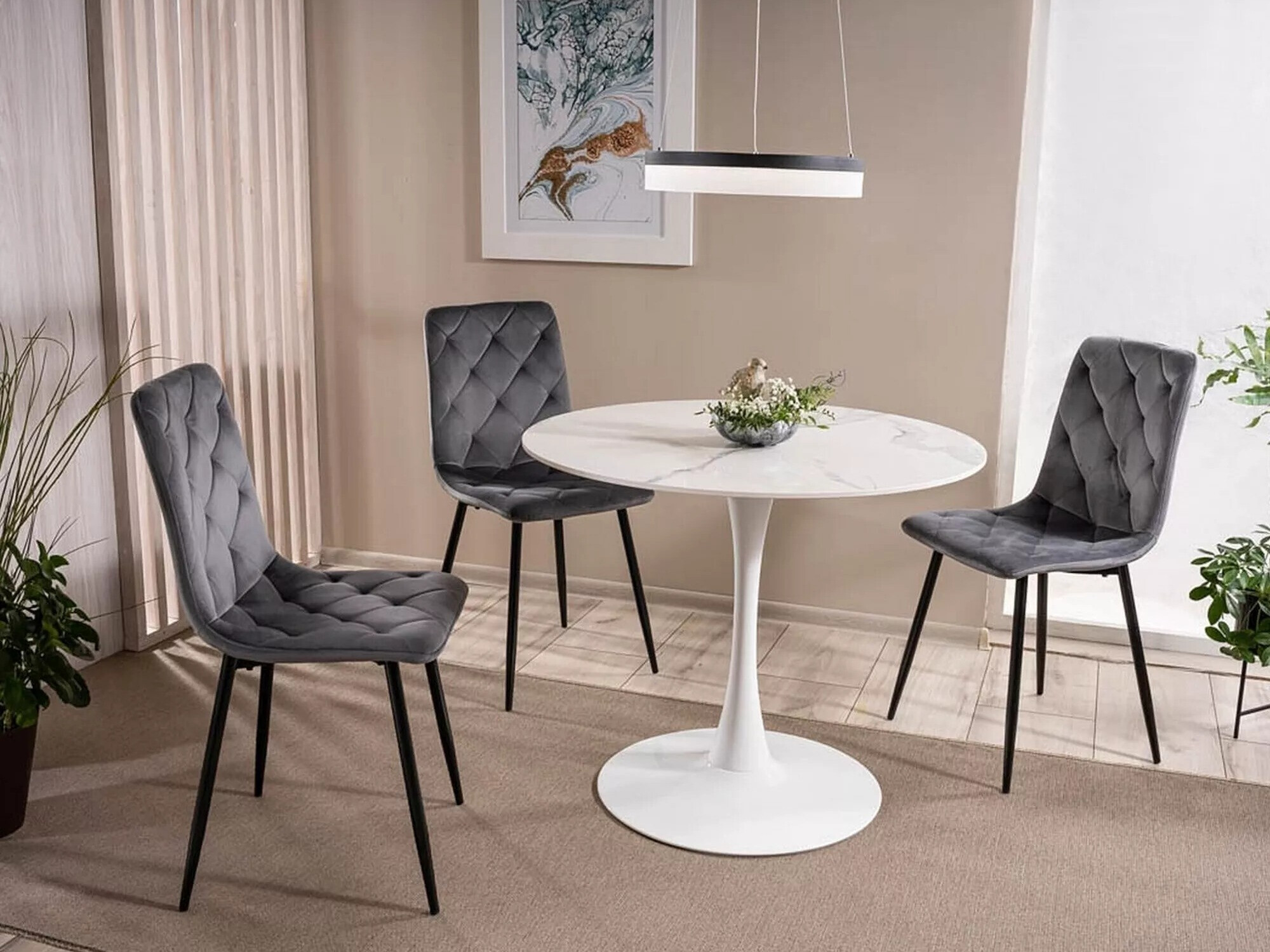 Laud Detroit 378 (Valge marmor + Valge)