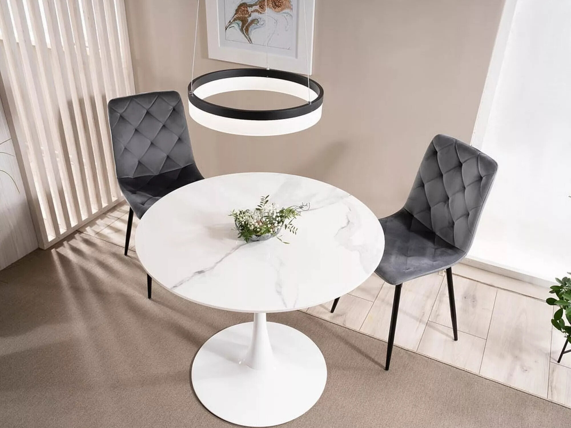 Laud Detroit 378 (Valge marmor + Valge)