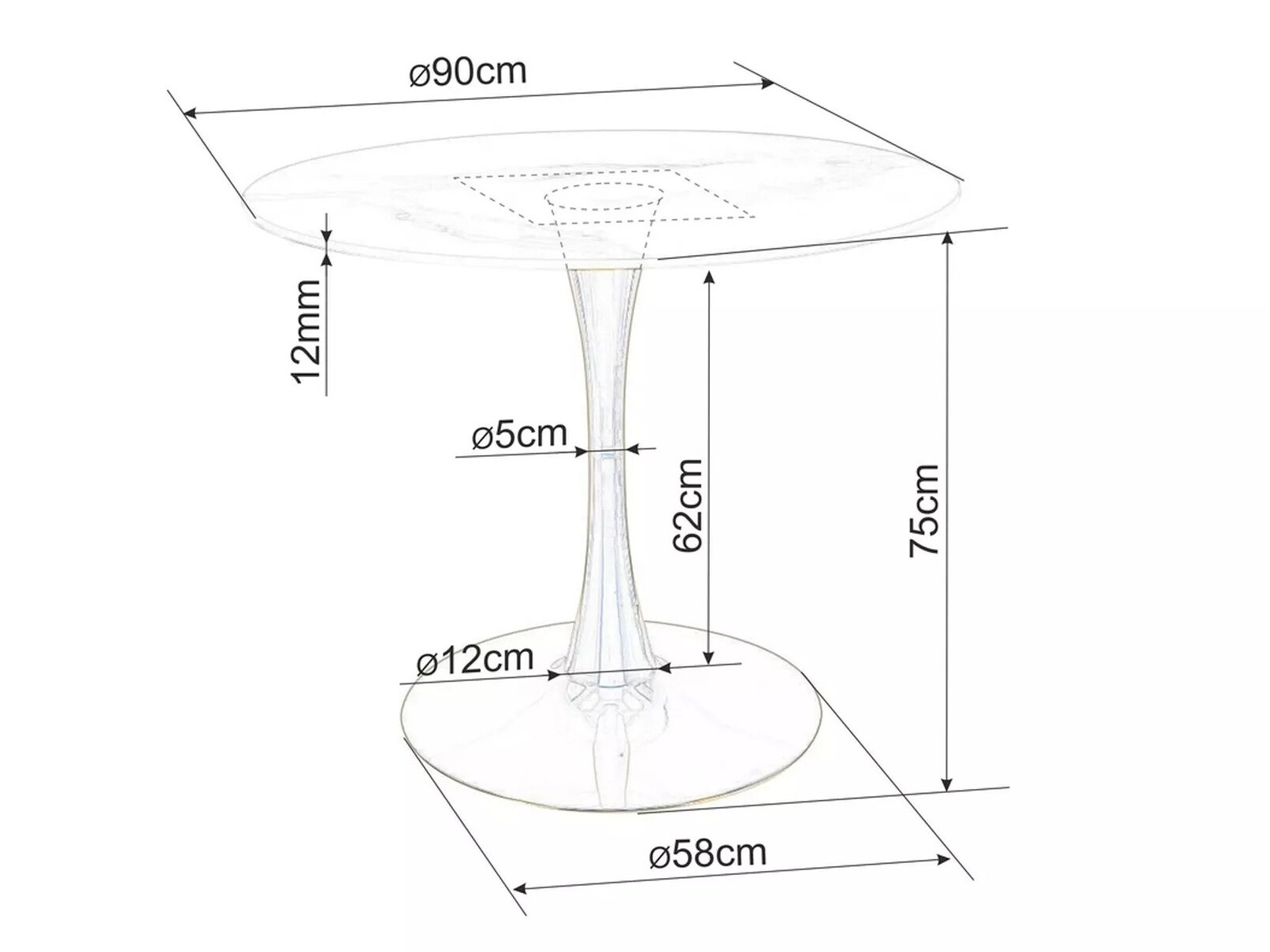 Laud Detroit 378 (Valge marmor + Valge)