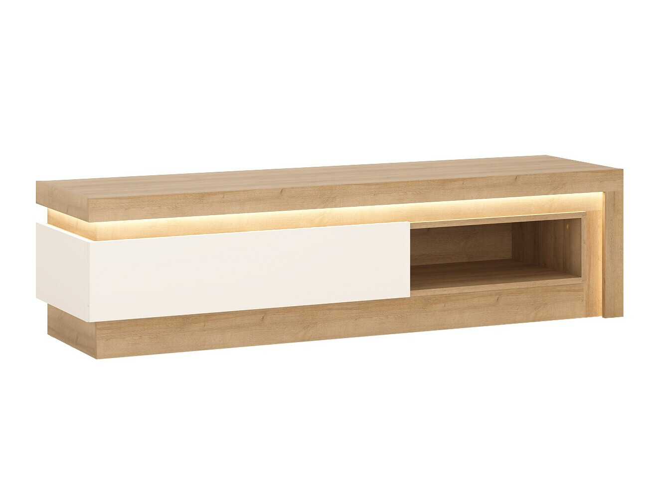 TV-alus Feldeli 102 (Riviera tamm + Läikiv valge)