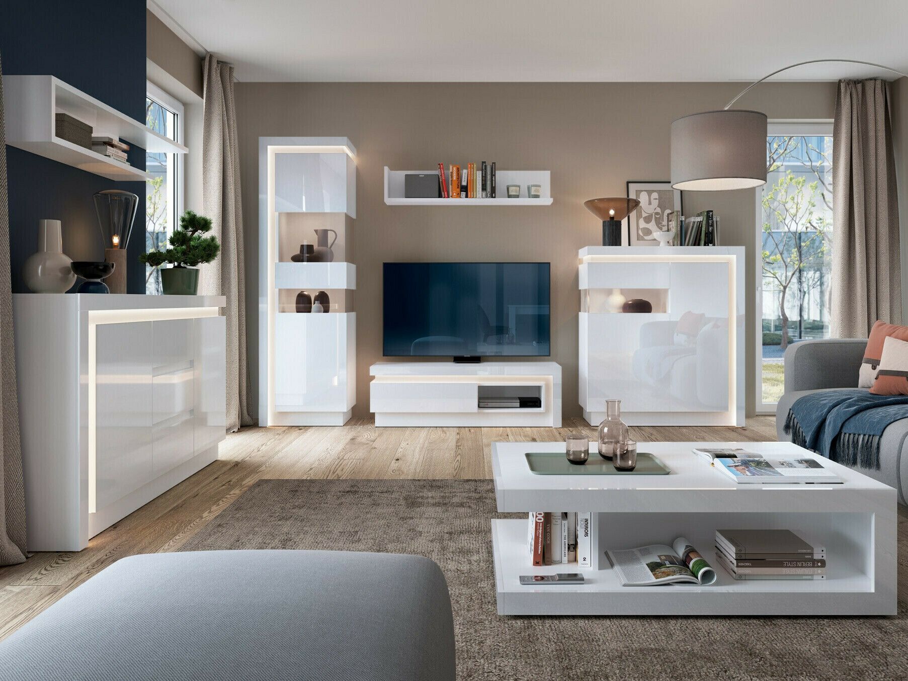 Riiul Feldeli 111 (Valge + Läikiv valge)