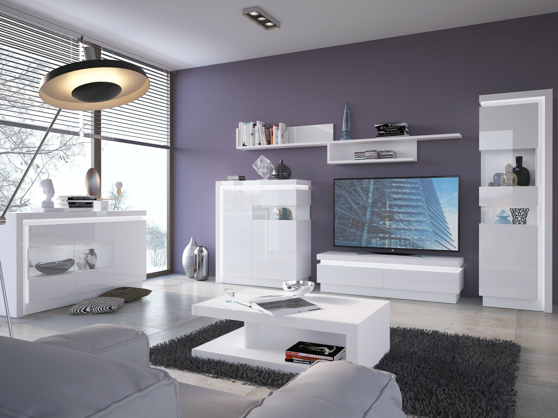 Riiul Feldeli 111 (Valge + Läikiv valge)