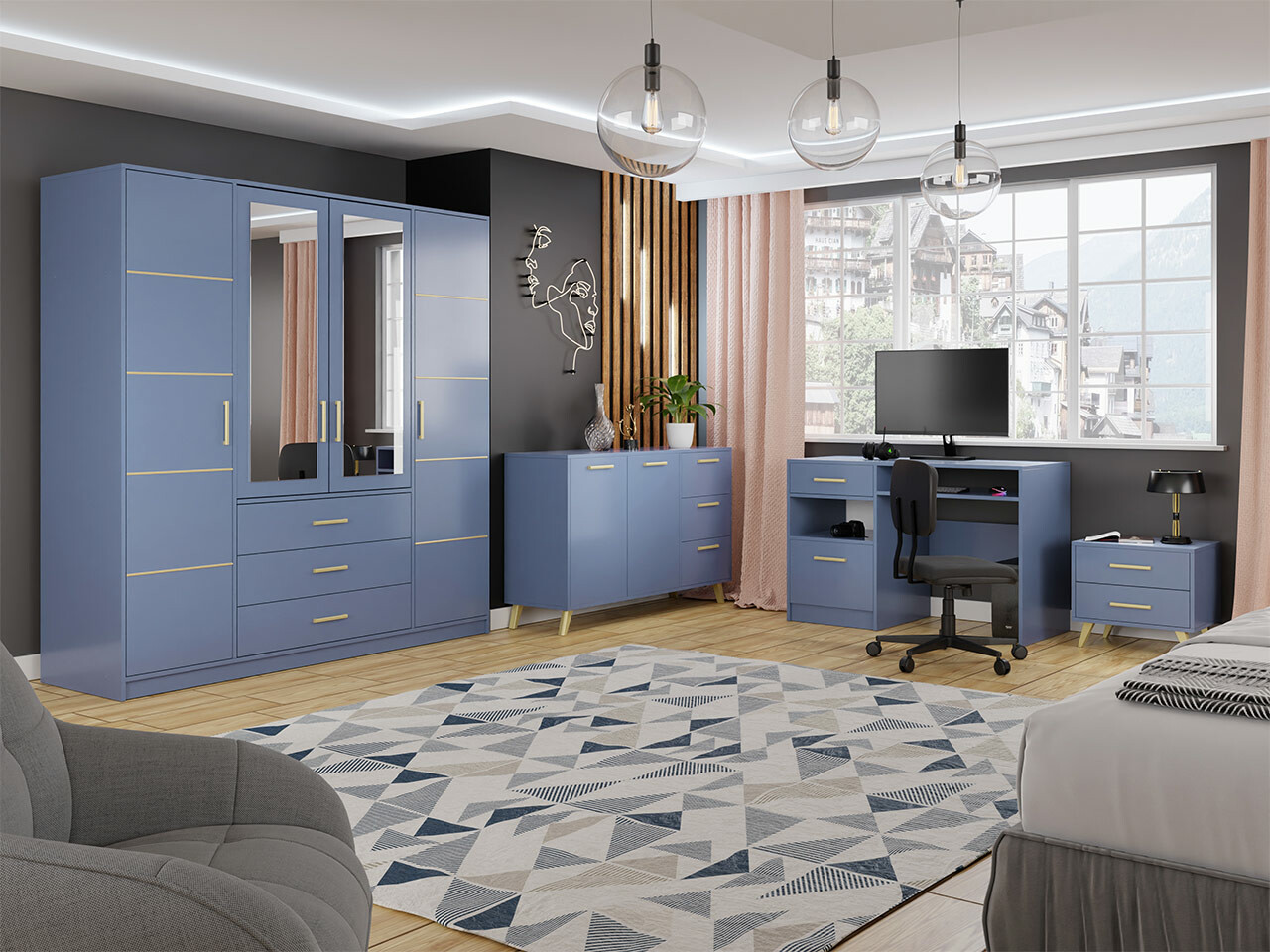 Mööblikomplekt Rosa I (Sinine)