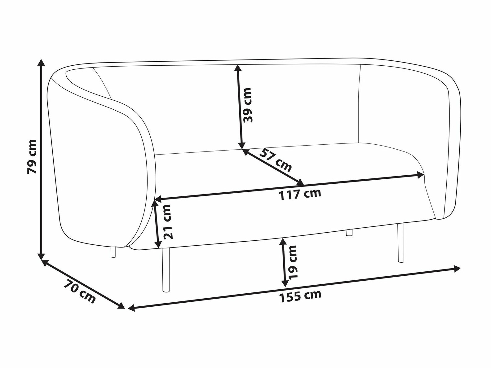 Diivan Berwyn 2042 (Oranž + Must)