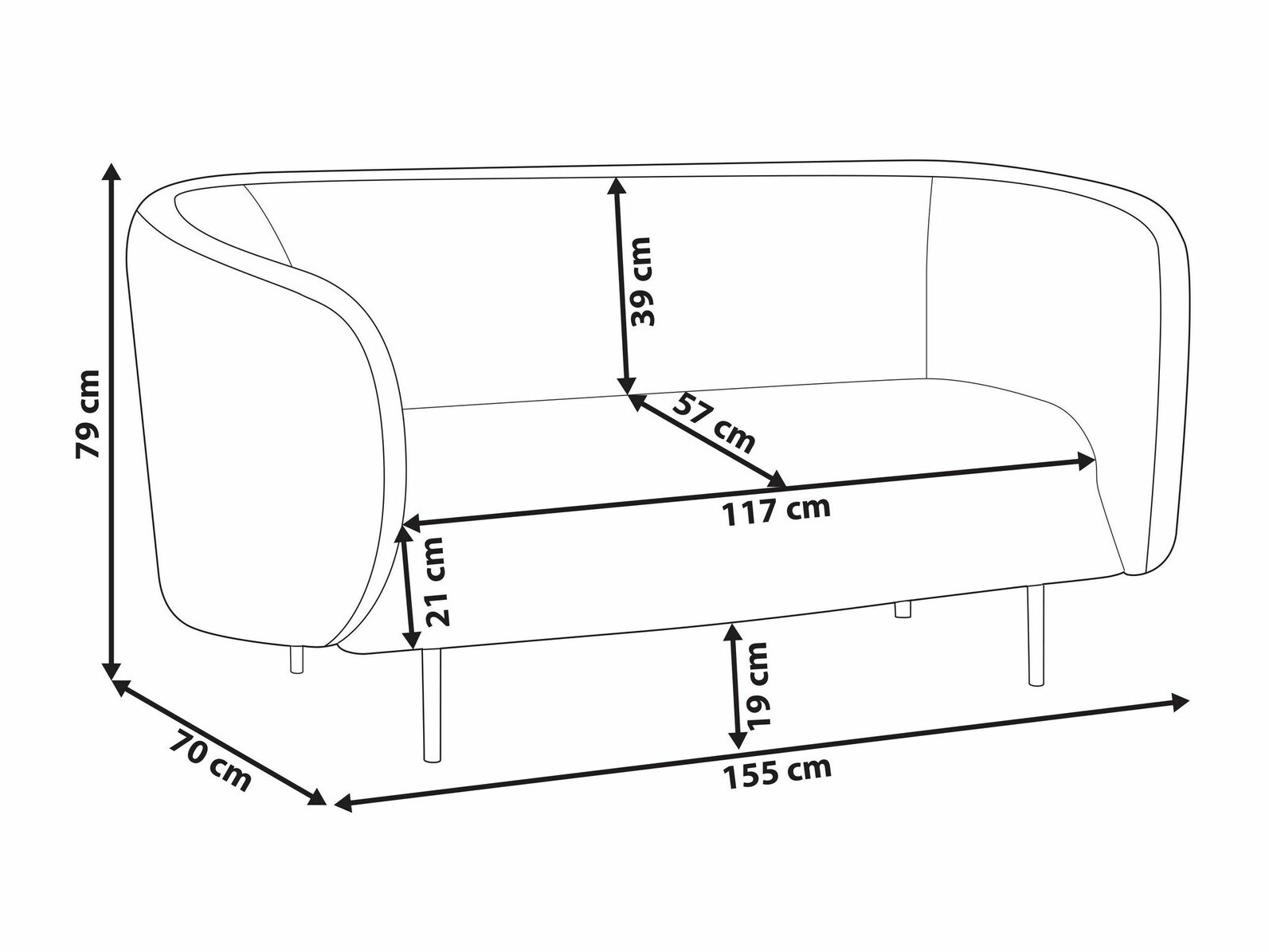 Diivan Berwyn 2042 (Taupe + Must)