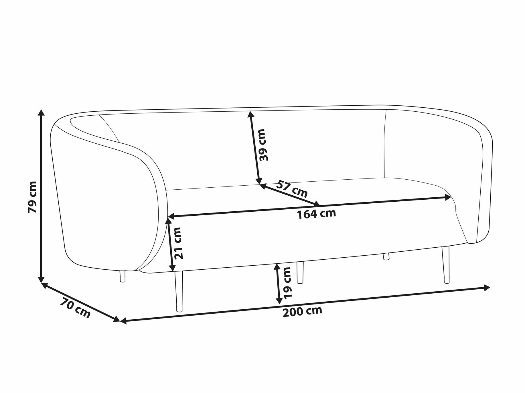 Diivan Berwyn 2047 (Valge + Must)