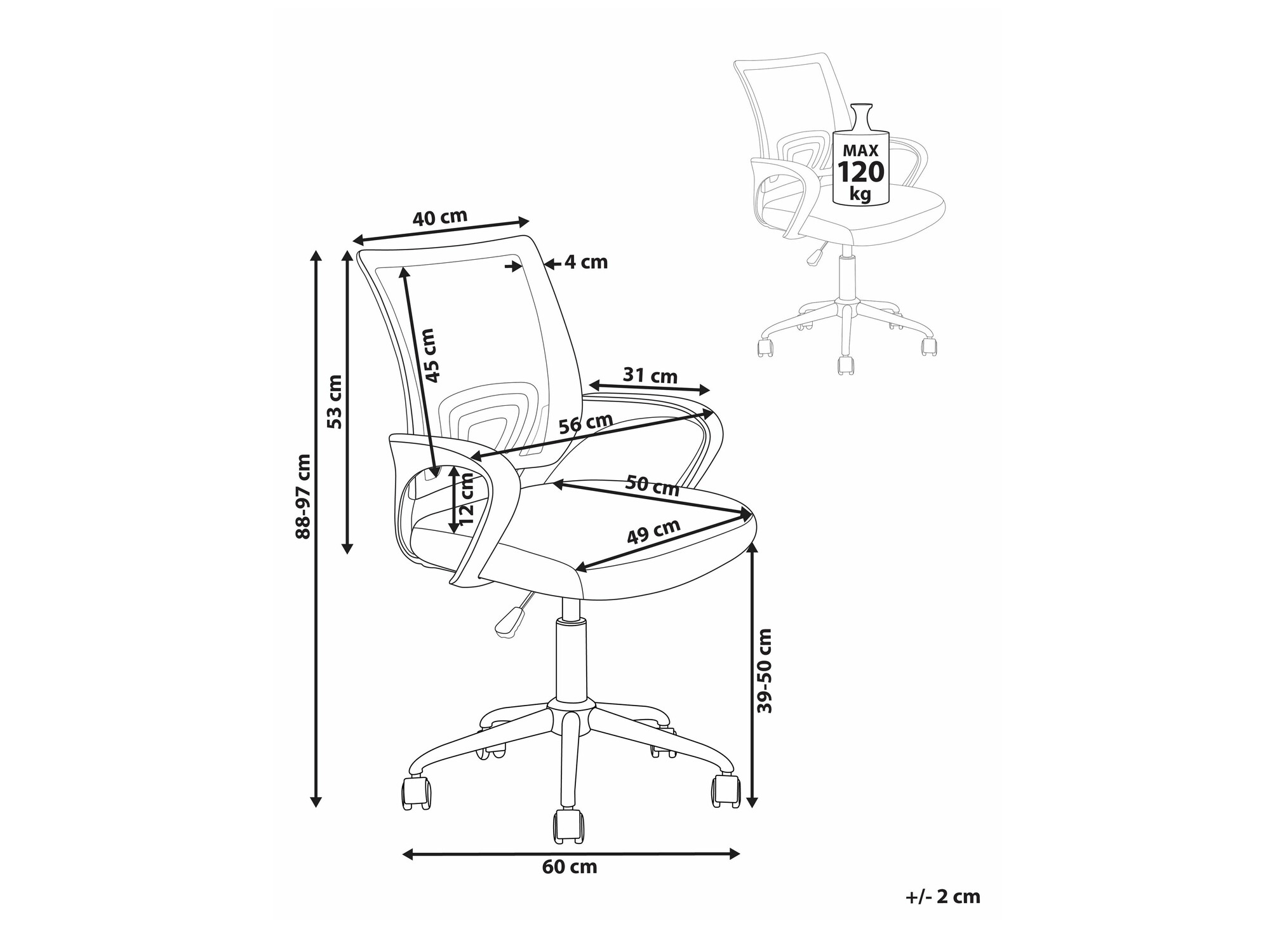 Kontoritool Berwyn 2060 (Hall + Valge)