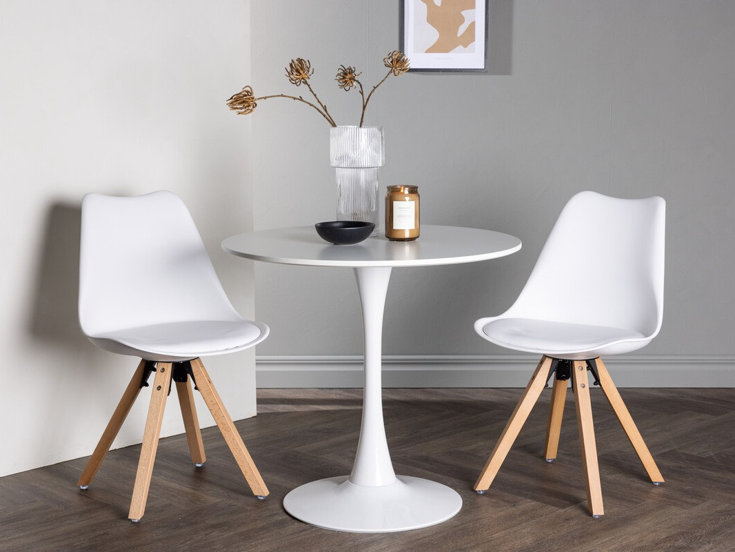 Söögitoakomplekt Dallas 4467 (Valge + Ere puit)