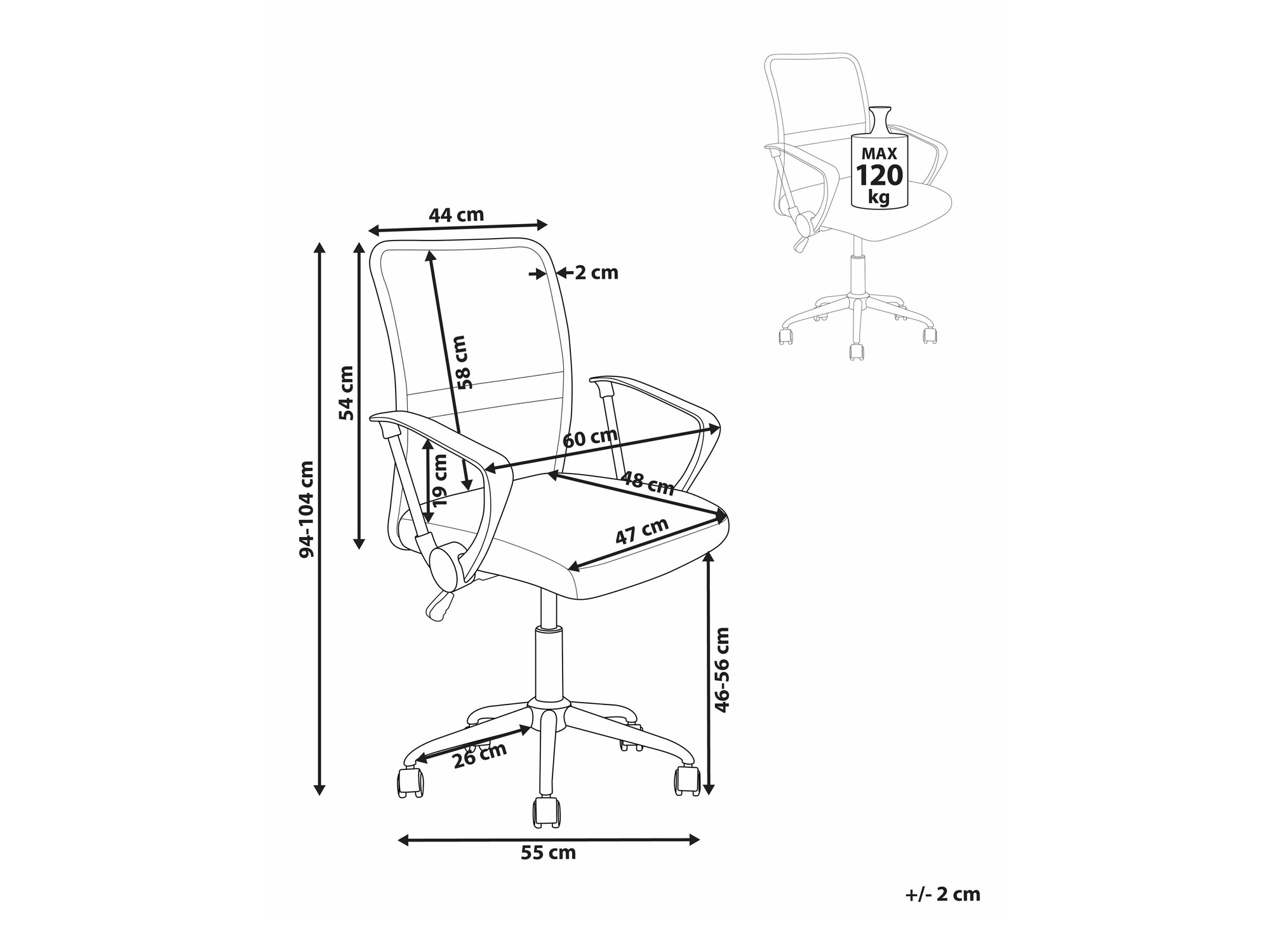 Kontoritool Berwyn 2063 (Must)