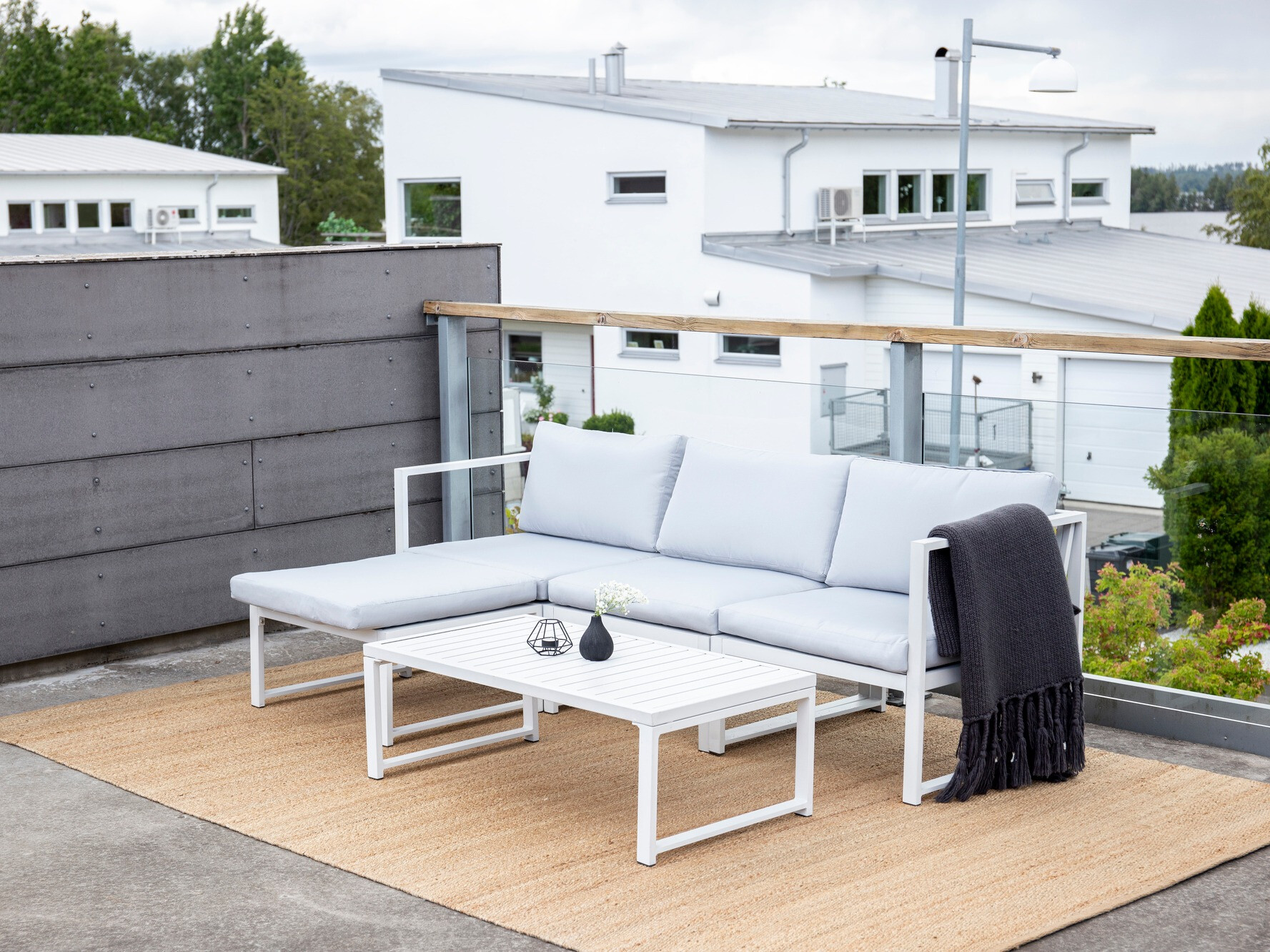 Aiamööblikomplekt Dallas 2180 (Valge + Hall)