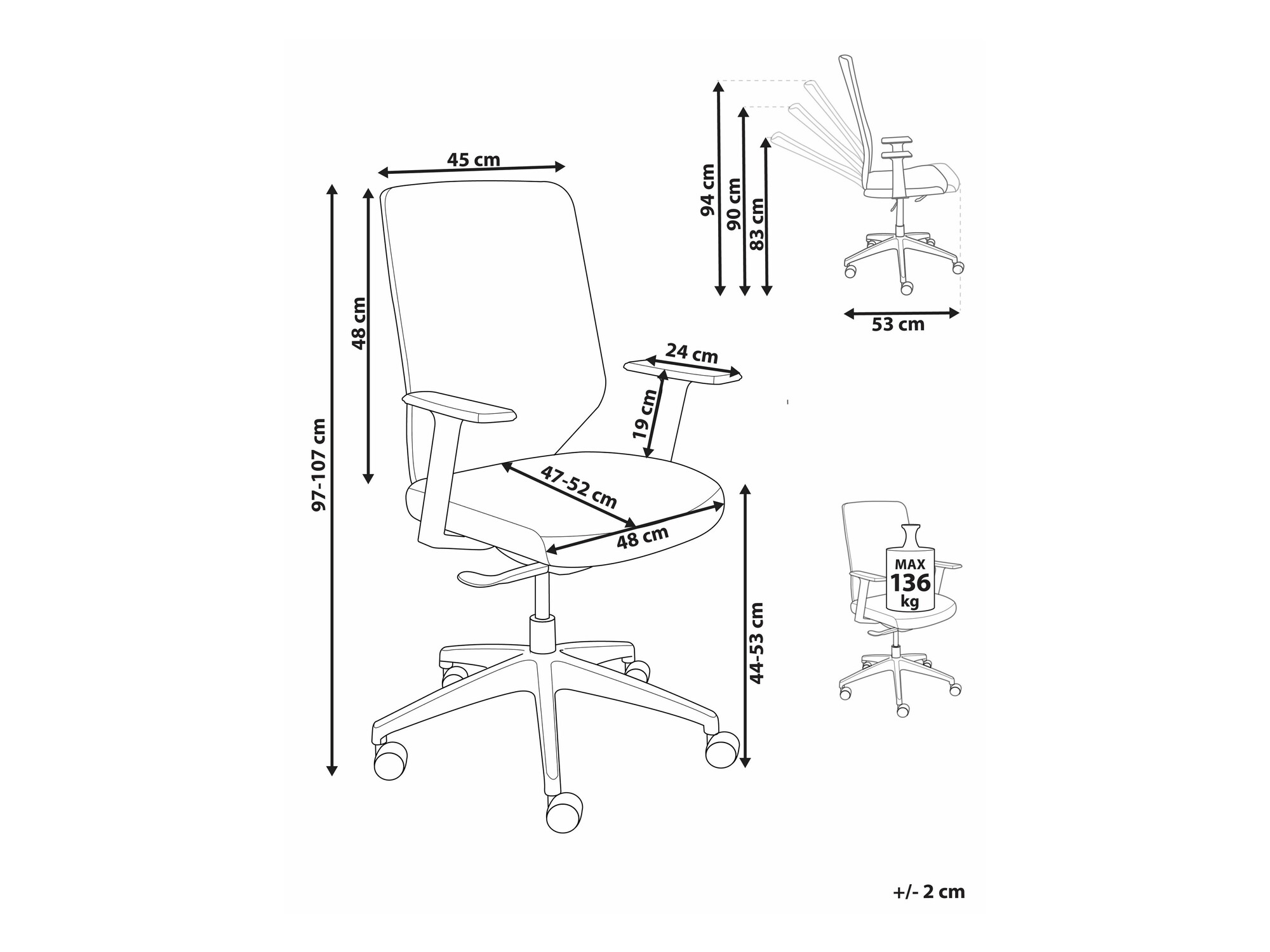 Kontoritool Berwyn 2071 (Punane + Hall)