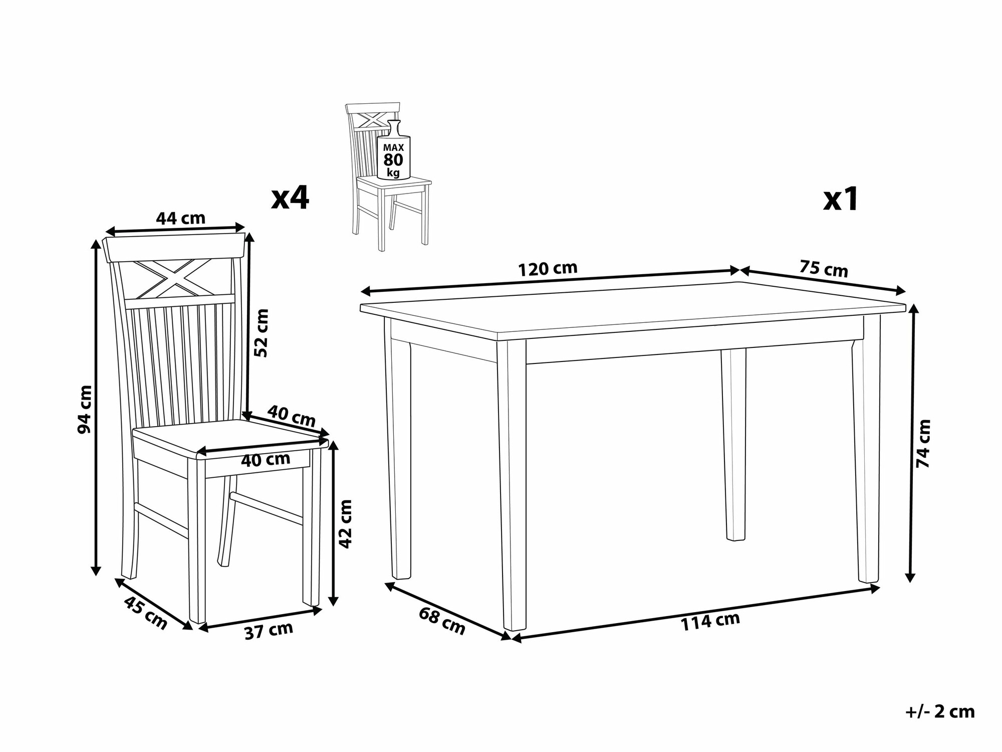 Söögitoakomplekt Berwyn 2081 (Must)