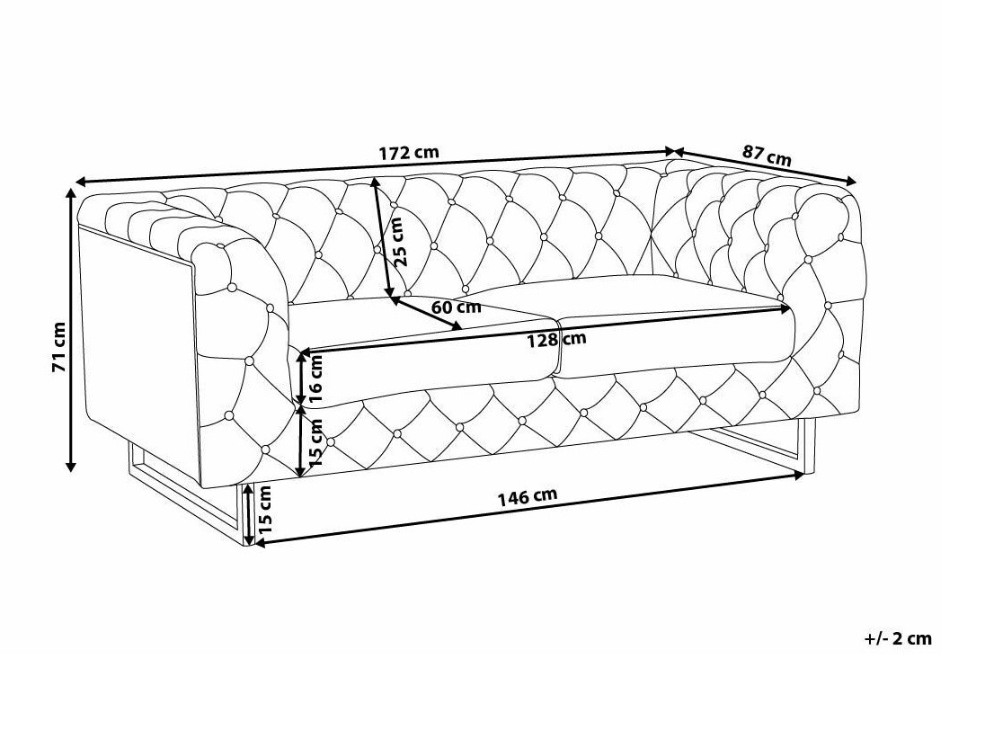 Chesterfield diivan Berwyn 2090 (Valge)