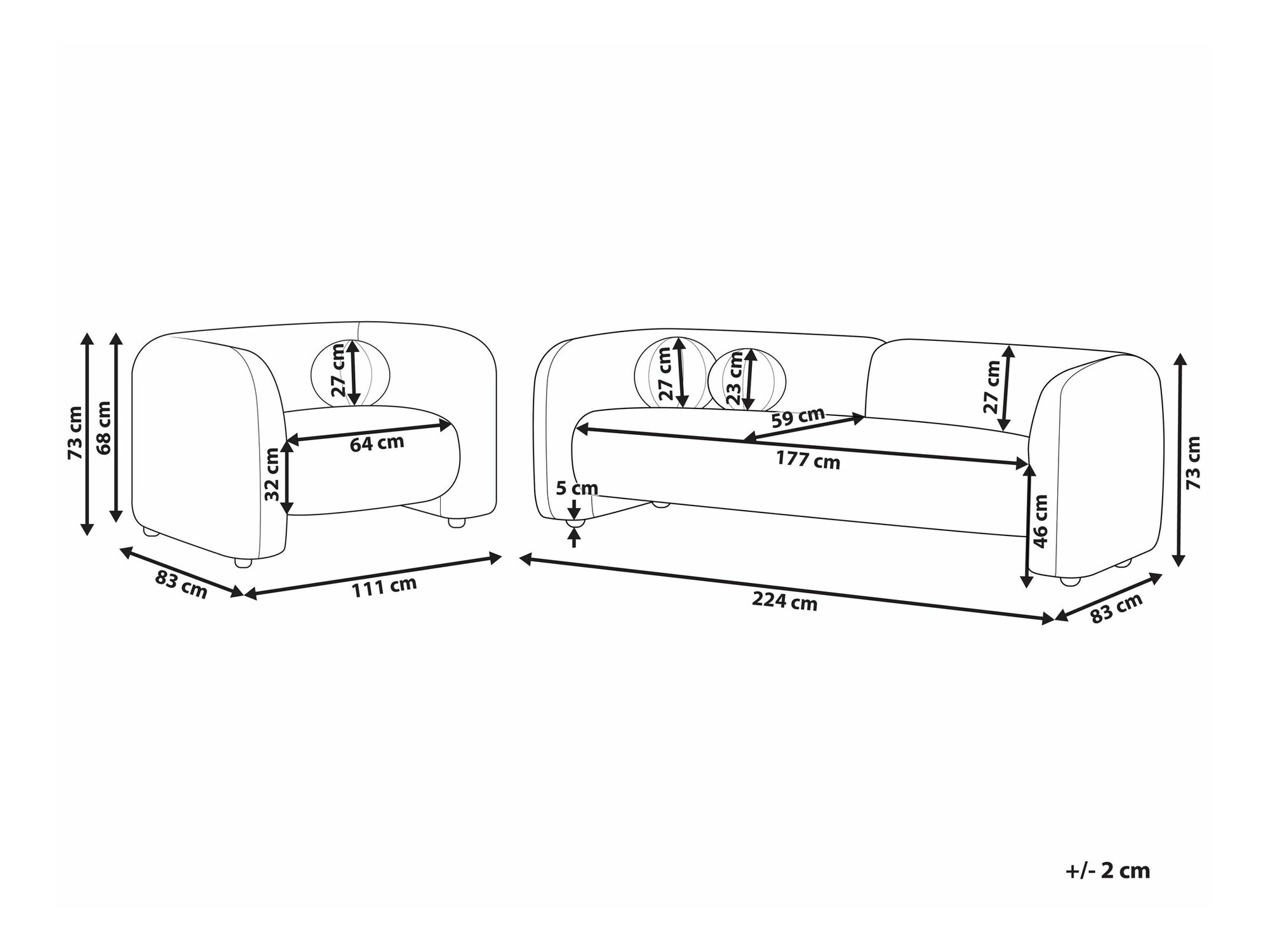 Pehme mööbli komplekt Veselme 105