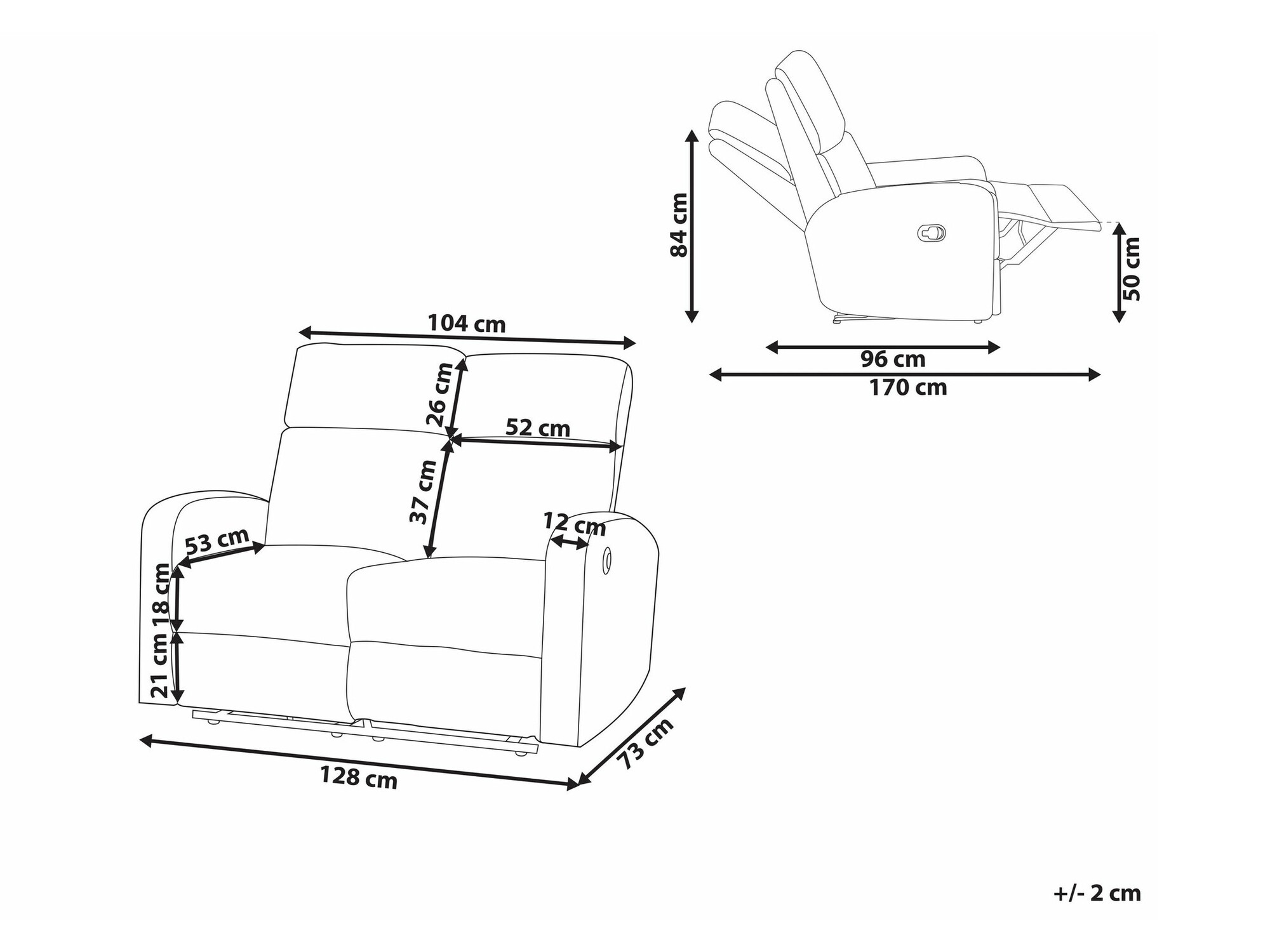 Diivan recliner Berwyn 2107 (Beež)