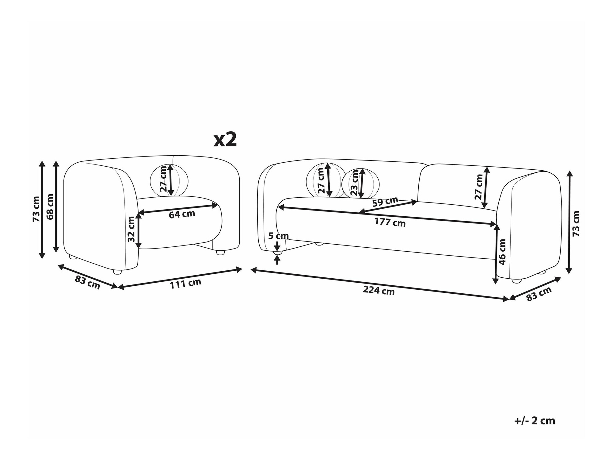 Pehme mööbli komplekt Veselme 106 (Valge)