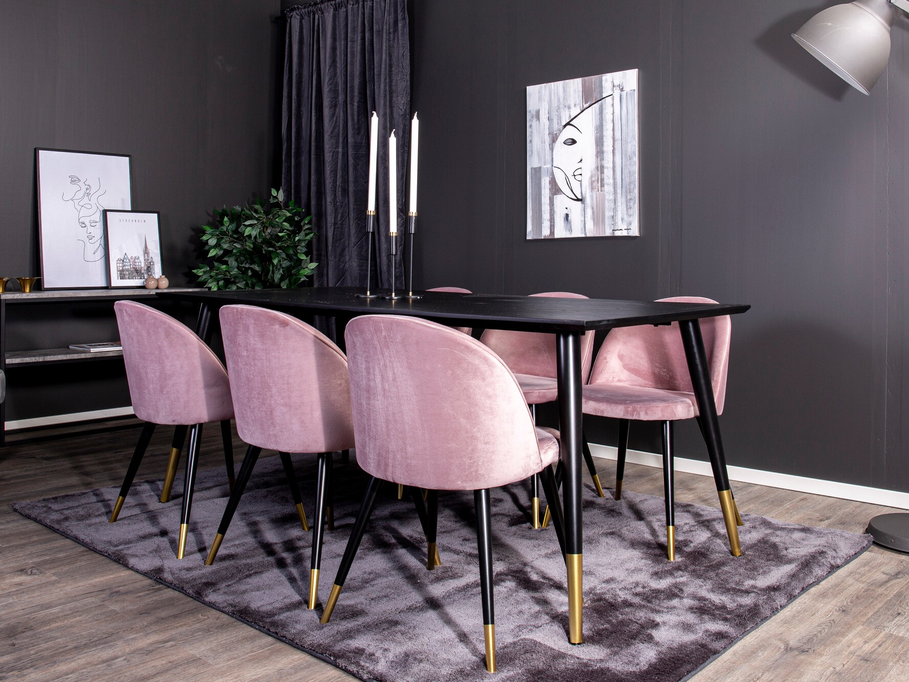 Söögitoakomplekt Dallas 346 (Roosikarva + Must)